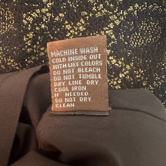 J. McLaughlin black & gold metallic, lace inspired, sleeveless midi sheath dress - Picture 4 of 8